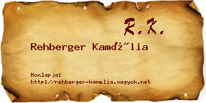 Rehberger Kamélia névjegykártya